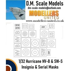 DM Mask 1/32 Hurricane NV-B & SW-S Insignia & Serial Masks