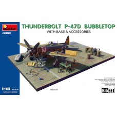 Miniart 1/48 THUNDERBOLT P-47D BUBBLETOP WITH BASE & ACCESSORIES 48018