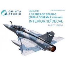 Quinta QD32014 1/32 Mirage 2000B-5 (2000-5 BGM Mk.2 ) 3d-Printed  Interior Decal