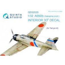 Quinta QD32025 1/32 A6m2b ( Nakajima Prod ) 3d-Printed  Interior Decal