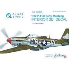 Quinta QD32005 1/32 P-51D Early Mustang 3d-Printed  Interior Decal