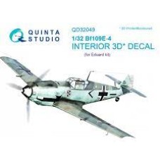 Quinta QD32049 1/32 Bf 109E-4 3d-Printed  Interior Decal