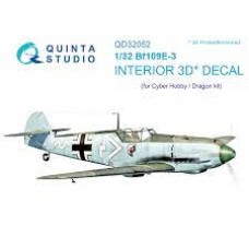 Quinta QD32052 1/32 Bf 109E-3 3d-Printed  Interior Decal