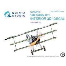 Quinta QD32060 1/32 Fokker Dr.1 3d-Printed  Interior Decal