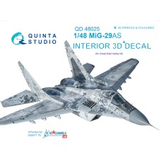 Quinta QD48025 1/48 Mig-29AS 3d-Printed  Interior Decal