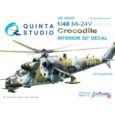 Quinta QD48026 1/48 Mi-24 V Crocodile 3d-Printed  Interior Decal