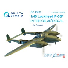 Quinta QD48031 1/48 Lockheed P-38F 3d-Printed  Interior Decal