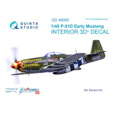 Quinta QD48065 1/48 P-51D Early Mustang 3d-Printed  Interior Decal