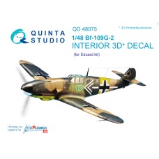Quinta QD48075 1/48 Bf-109 G-2 3d-Printed  Interior Decal