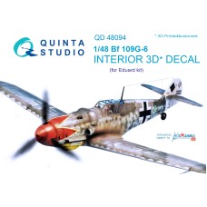 Quinta QD48094 1/48 Bf 109G-6 3d-Printed  Interior Decal