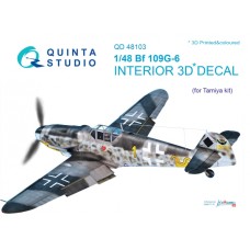 Quinta QD48103 1/48 Bf 109G-6 3d-Printed  Interior Decal