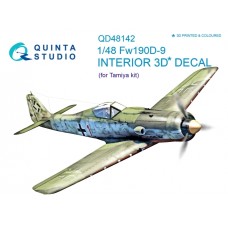 Quinta QD48142 1/48 Fw 190 D-9 3d-Printed  Interior Decal