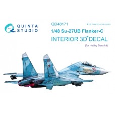 Quinta QD48171 1/48 Su-27UB Flanker-C 3d-Printed  Interior Decal