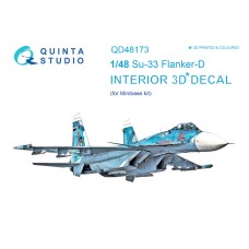 Quinta QD48173 1/48 Su-33 Flanker-D 3d-Printed  Interior Decal