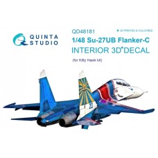 Quinta QD48181 1/48 Su-27UB Flanker-C 3d-Printed  Interior Decal