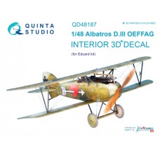 Quinta QD48187 1/48 Albatros D.III OEFFAG 3d-Printed  Interior Decal