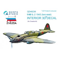 Quinta QD48236 1/48 IL-2 1943 (Two Seat ) 3d-Printed  Interior Decal