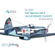 Quinta QC32001 1/32 Yak-3 vacuformed clear canopy