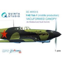 Quinta QC48003-s 1/48 Yak-1 (middle production) vacuformed clear canopy