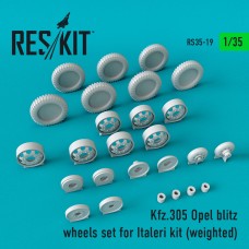 Reskit RS35-0019 1/35 Kfz.305 Opel blitz wheels set for Italeri kit (weighted)