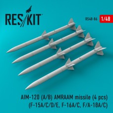 Reskit RS48-0086 1/48 AIM-120 (A/B) AMRAAM missile (4 pcs)