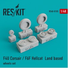 Reskit RS48-0105 1/48 Vought F4U Corsair/Grumman F6F Hellcat Land based wheels set