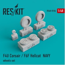 Reskit RS48-0106 1/48 Vought F4U Corsair/Grumman F6F Hellcat Naval based wheels set