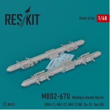 Reskit RS48-0158 1/48 MBD2-67U (2 pcs) Multiple Bomb Racks 