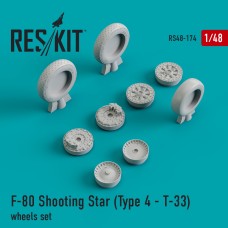 Reskit RS48-0174 1/48 Lockheed F-80/T-33 Shooting Star (Type 1) wheels set