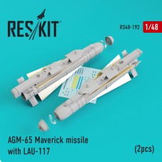 Reskit RS48-0192 1/48 AGM-65 Maverick missile with LAU-117 (2pcs)