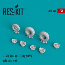 Reskit RS48-0208 1/48 North-American T-28C/T-28D Trojan NAVY wheels set