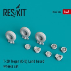 Reskit RS48-0209 1/48 North-American T-28C/T-28D Trojan Land based wheels set