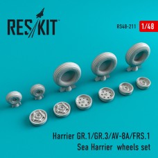 Reskit RS48-0211 1/48 BAe Harrier GR.1/GR.3/McDonnell-Douglas AV-8A/FRS.1/Sea Harrier wheels set