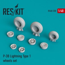 Reskit RS48-0220 1/48 Lockheed P-38 Lightning Type 1 wheels set