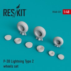 Reskit RS48-0221 1/48 Lockheed P-38 Lightning Type 2 wheels set