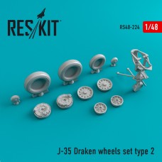 Reskit RS48-0224 1/48 Saab J-35 Draken Type 2 wheels set