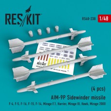 Reskit RS48-0238 1/48 AIM-9P Sidewinder missile (4 pcs) 