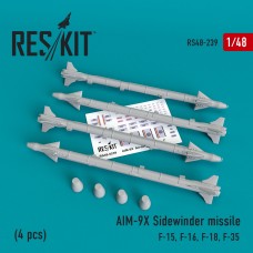 Reskit RS48-0239 1/48 AIM-9X Sidewinder missile (4 pcs)