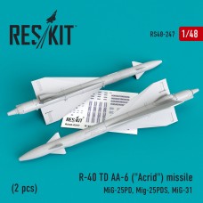 Reskit RS48-0247 1/48 R-40 TD AA-6 ( Acrid ) missile (2 pcs)