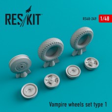 Reskit RS48-0249 1/48 De Havilland Vampire type 1 wheels set