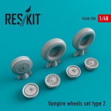 Reskit RS48-0250 1/48 De Havilland Vampire type 2 wheels set