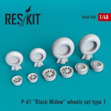 Reskit RS48-0258 1/48 Northrop P-61A/P-61B Black Widow wheels set