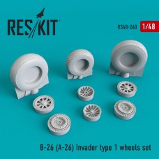 Reskit RS48-0260 1/48 Douglas B-26 (A-26) Invader type 1 wheels set