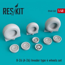 Reskit RS48-0263 1/48 Douglas B-26 (A-26) Invader type 4 wheels set 