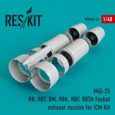 Reskit RSU48-0042 1/48 Mikoyan MiG-25R/MiG-25RBT/MiG-25BM/MiG-25RBK/MiG-25RBF/MiG-25RBSh Foxbat exhaust nozzles 