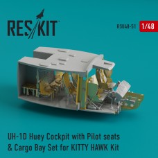 Reskit RSU48-0051 1/48 Bell UH-1D Huey Cockpit with Pilot seats & Cargo Bay Set Upgrade set